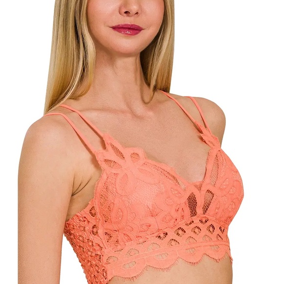 Crochet Lace Bralette with Bra Pads - Picture 1 of 2